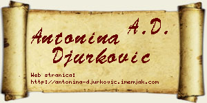 Antonina Đurković vizit kartica